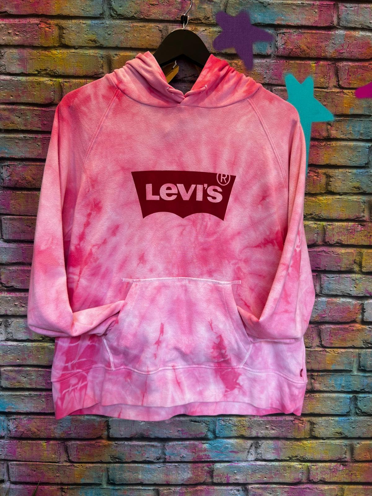 Tie Dye Levis Hoodie - Pink - Size: