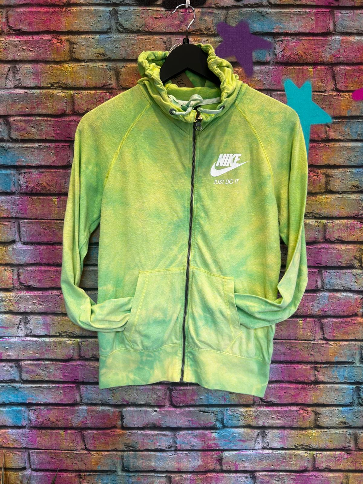 Tie Dye Nike Hoodie - Lime Green - Size: