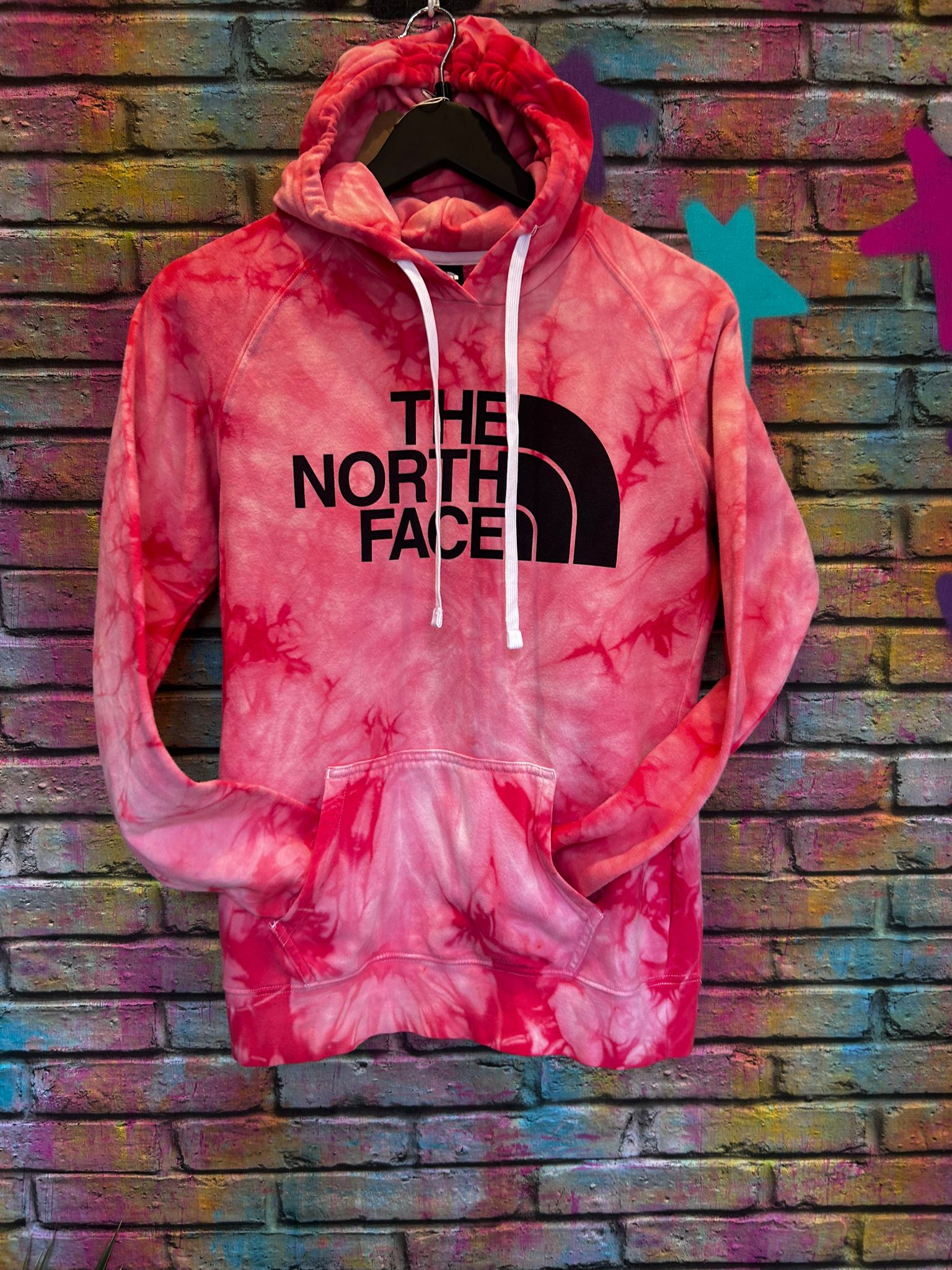 Tie Dye The North Face Hoodie - Red - Size: