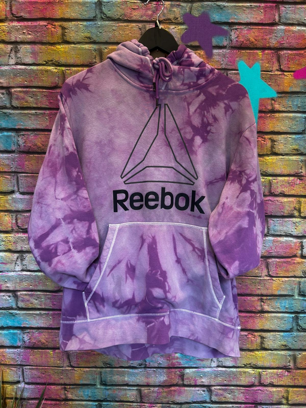 Tie Dye Reebok Hoodie - Purple - Size: