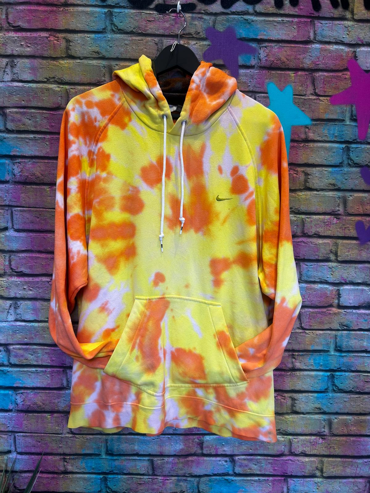 Tie Dye Nike Hoodie - Orange/Yellow - Size: